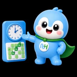 Namma Dot the penguin holding a calendar